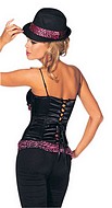 Detective costume with stretch satin bustier